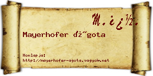 Mayerhofer Ágota névjegykártya