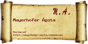 Mayerhofer Ágota névjegykártya