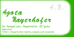 agota mayerhofer business card